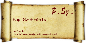 Pap Szofrónia névjegykártya